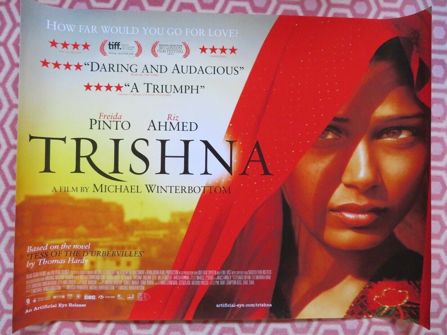 Trishna Quad 30x 40 Rolled Poster Freida Pinto Riz Ahmed 2011