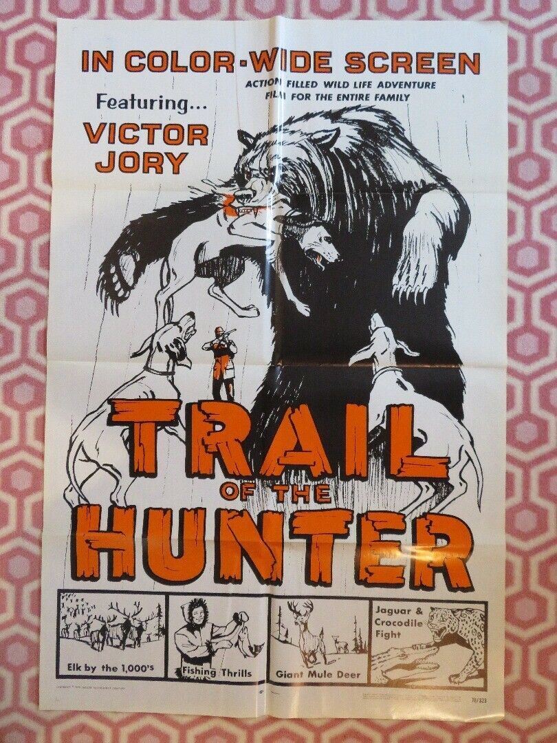 TRAIL OF THE HUNTER ONE SHEET POSTER VICTOR JORY BIG GAME HUNTING FILM 1970