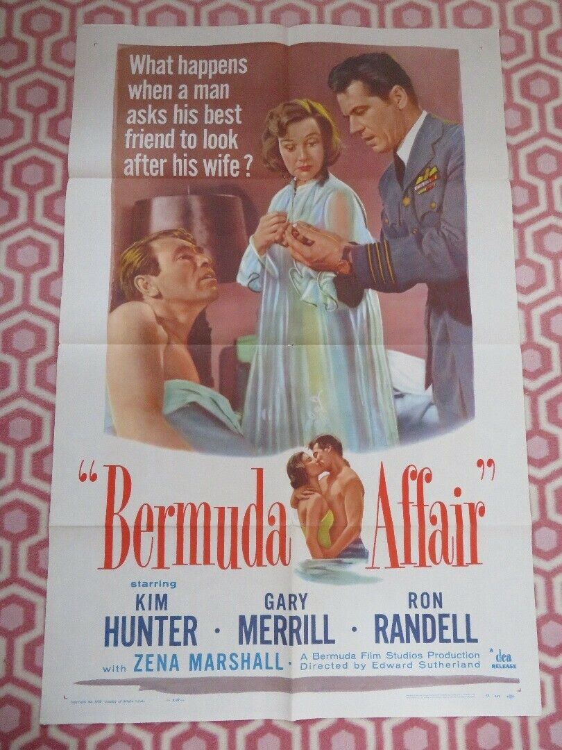 BERMUDA AFFAIR FOLDED US ONE SHEET POSTER KIM HUNTER GARY MERRILL 1956 –  Rendezvous Cinema