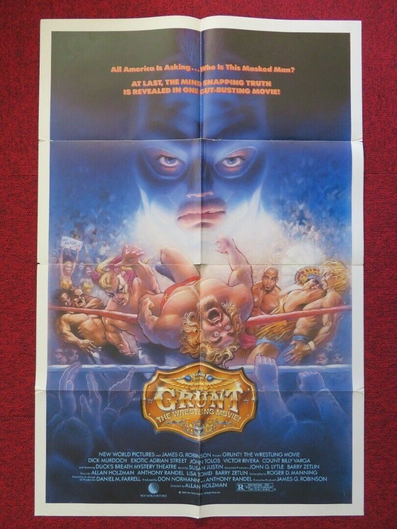 GRUNT THE WRESTLING MOVIE FOLDED US ONE SHEET POSTER DICK MURDOCH 1985