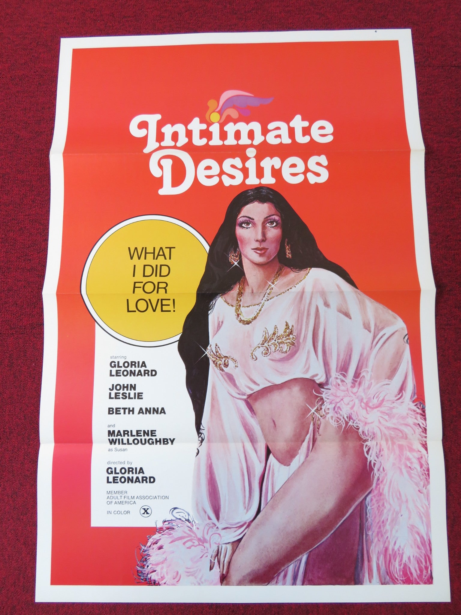 INTIMATE DESIRES US TRI FOLDED ONE SHEET ROLLED POSTER GLORIA LEONARD 1978