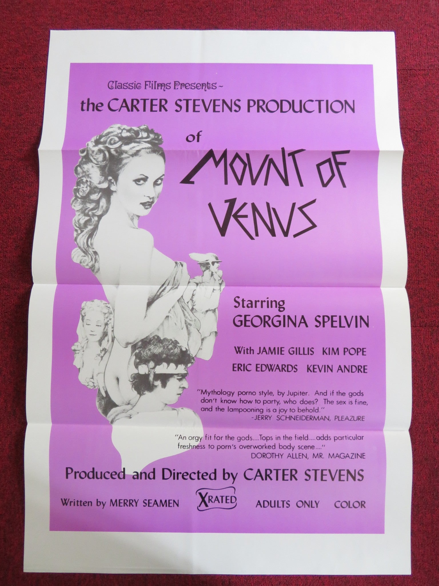 MOUNT OF VENUS US TRI FOLDED ONE SHEET ROLLED POSTER GEORGINA SPELVIN –  Rendezvous Cinema