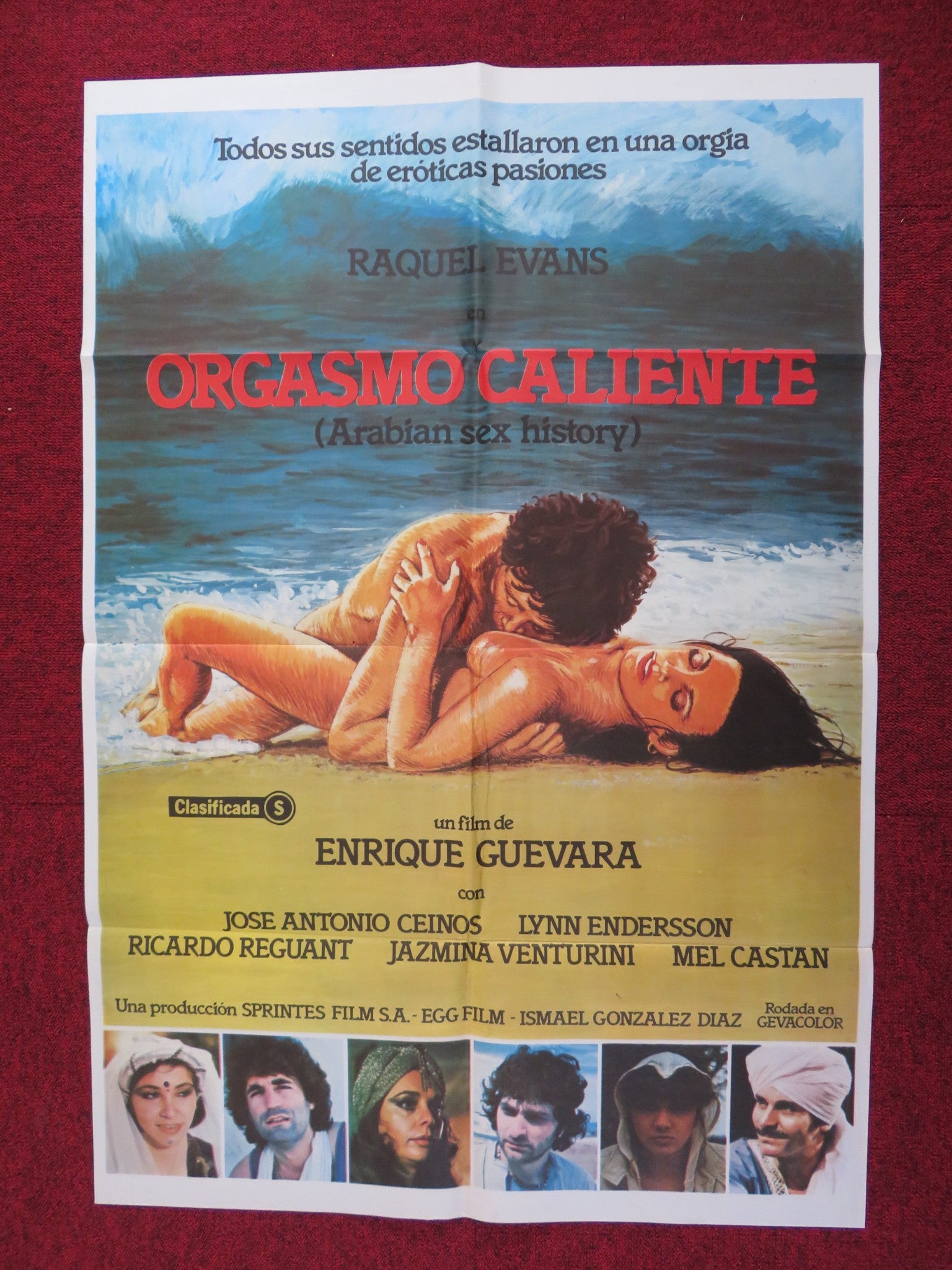 ARABIAN SEX HISTORY FOLDED SPANISH POSTER RAQUEL EVANS JOSE ANTONIO CEINOS  1981