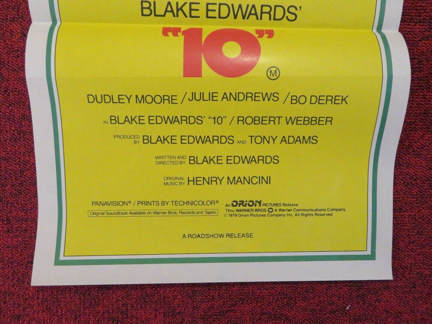 10 FOLDED AUSTRALIAN DAYBILL POSTER DUDLEY MOORE JULIE ANDREWS 1979 - Rendezvous Cinema