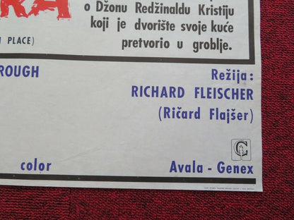 10 RILLINGTON PLACE YUGOSLAVIAN (17.5"x 27") POSTER RICHARD ATTENBOROUGH 1971 - Rendezvous Cinema