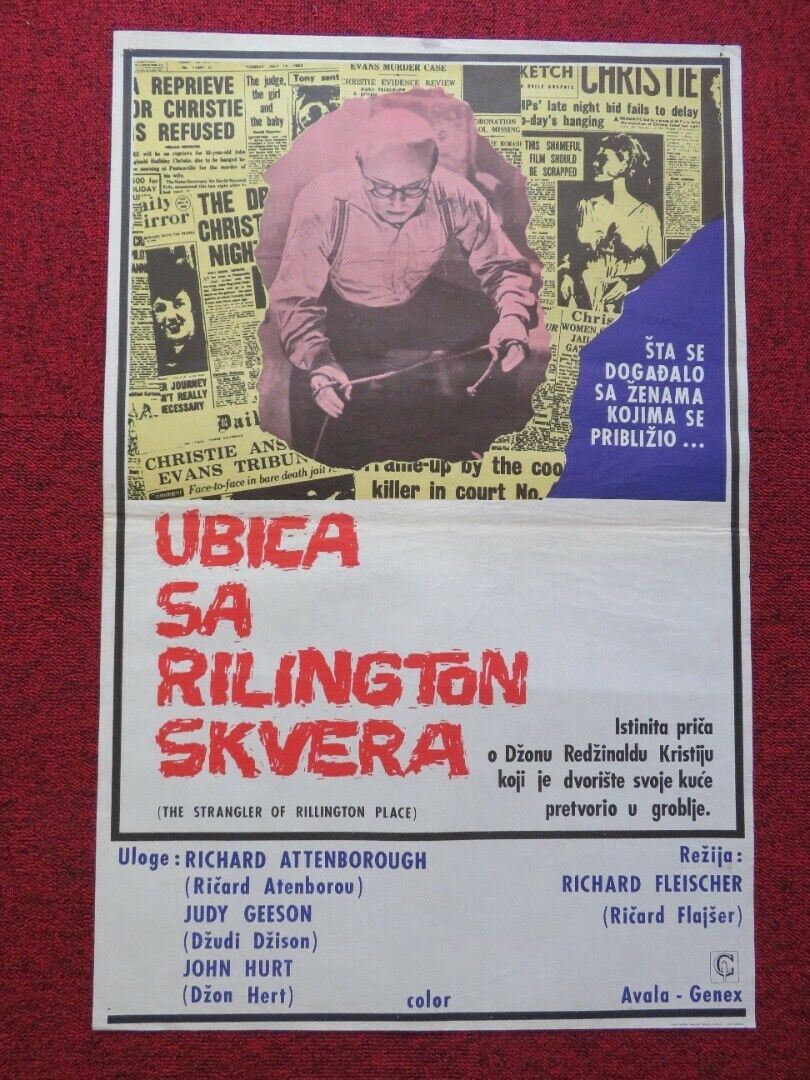 10 RILLINGTON PLACE YUGOSLAVIAN (17.5"x 27") POSTER RICHARD ATTENBOROUGH 1971 - Rendezvous Cinema