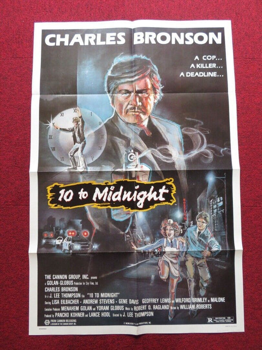 10 TO MIDNIGHT FOLDED US ONE SHEET POSTER CHARLES BRONSON LISA EILBACHER 1983 - Rendezvous Cinema