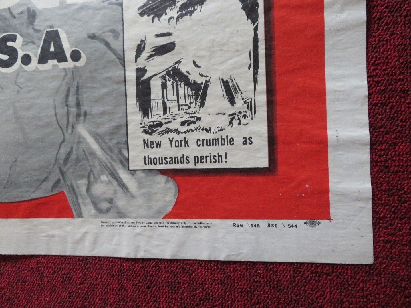 1000 YEARS FROM NOW / INVASION U.S.A. FOLDED US ONE SHEET POSTER 1956 R. CLARKE - Rendezvous Cinema