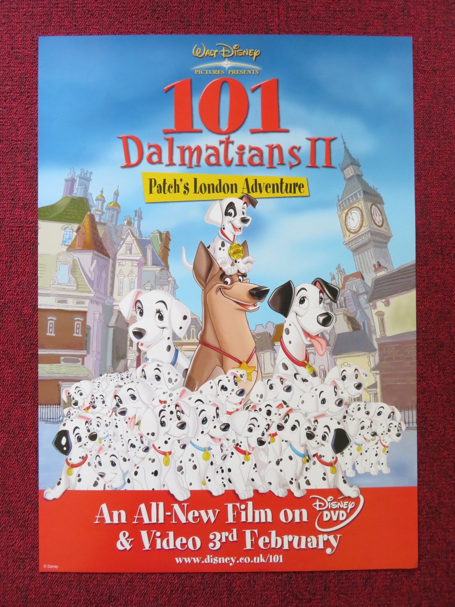 101 DALMATIONS 2: PATCH'S LONDON ADVENTURE VHS & DVD VIDEO POSTER DISNEY 2002 - Rendezvous Cinema