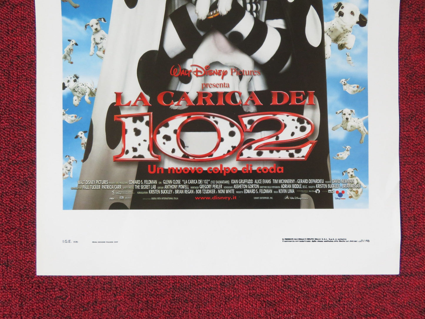 102 DALMATIONS ITALIAN LOCANDINA POSTER DISNEY GLENN CLOSE GERARD DEPARDIEU 2000 - Rendezvous Cinema