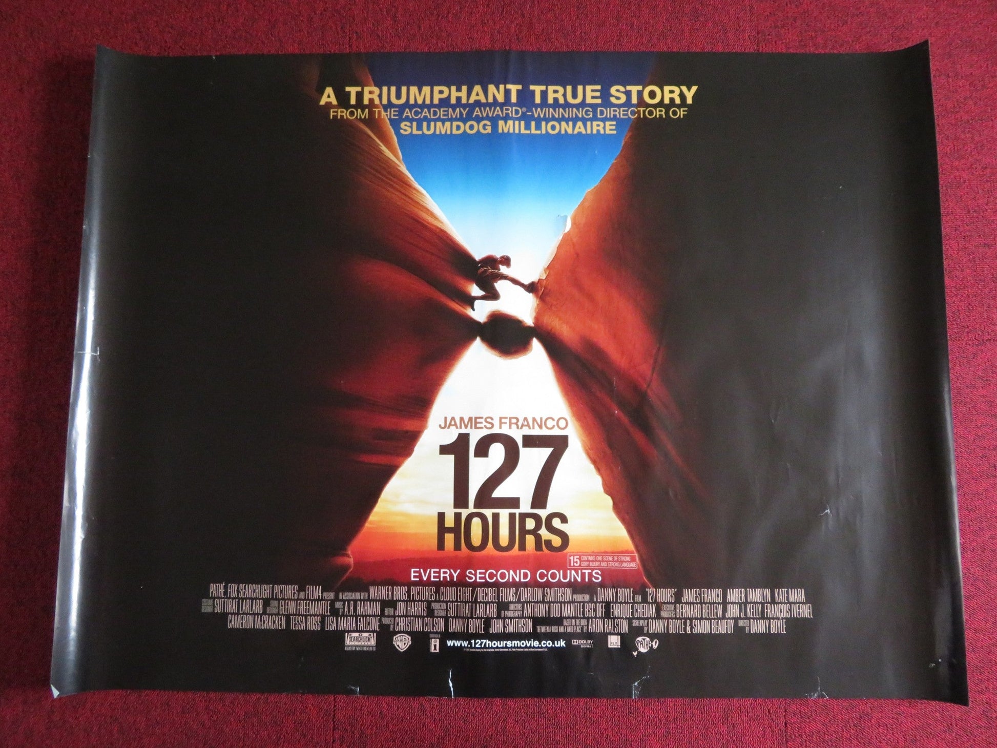 127 HOURS UK QUAD (30"x 40") ROLLED POSTER JAMES FRANCO KATE MARA 2010 - Rendezvous Cinema