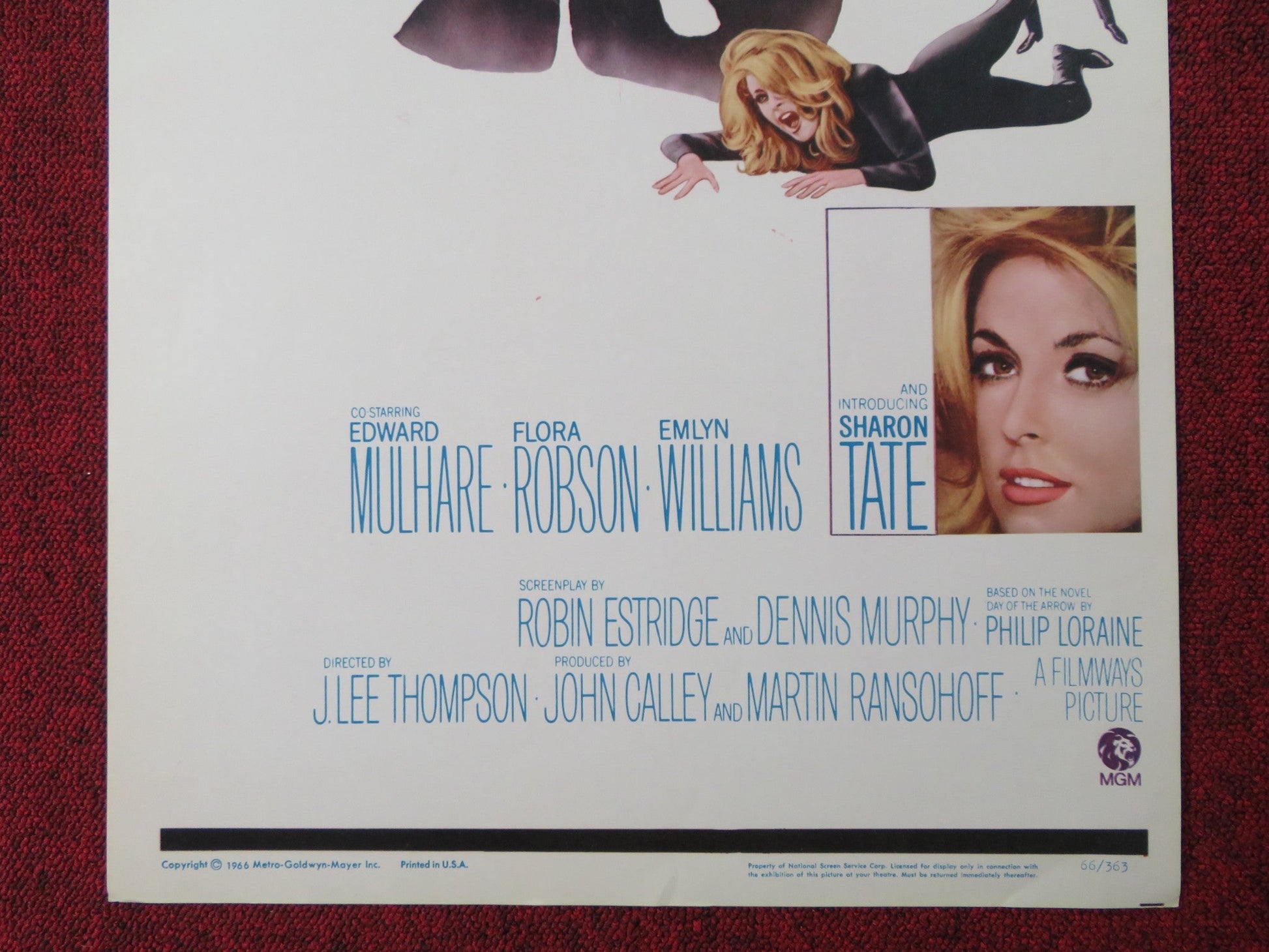 13 / EYE OF THE DEVIL US INSERT (14"x 36") POSTER NIVEN PLEASENCE TATE 1966 - Rendezvous Cinema