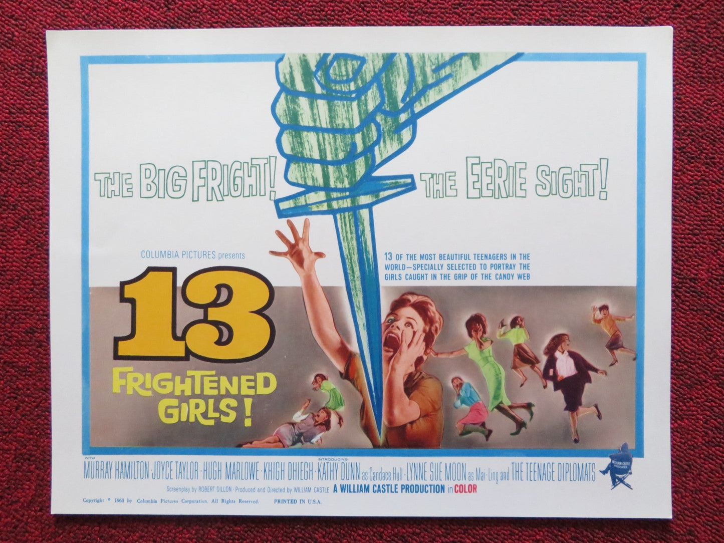 13 FRIGHTENED GIRLS US LOBBY CARD FULL SET MURRAY HAMILTON JOYCE TAYLOR 1963 - Rendezvous Cinema