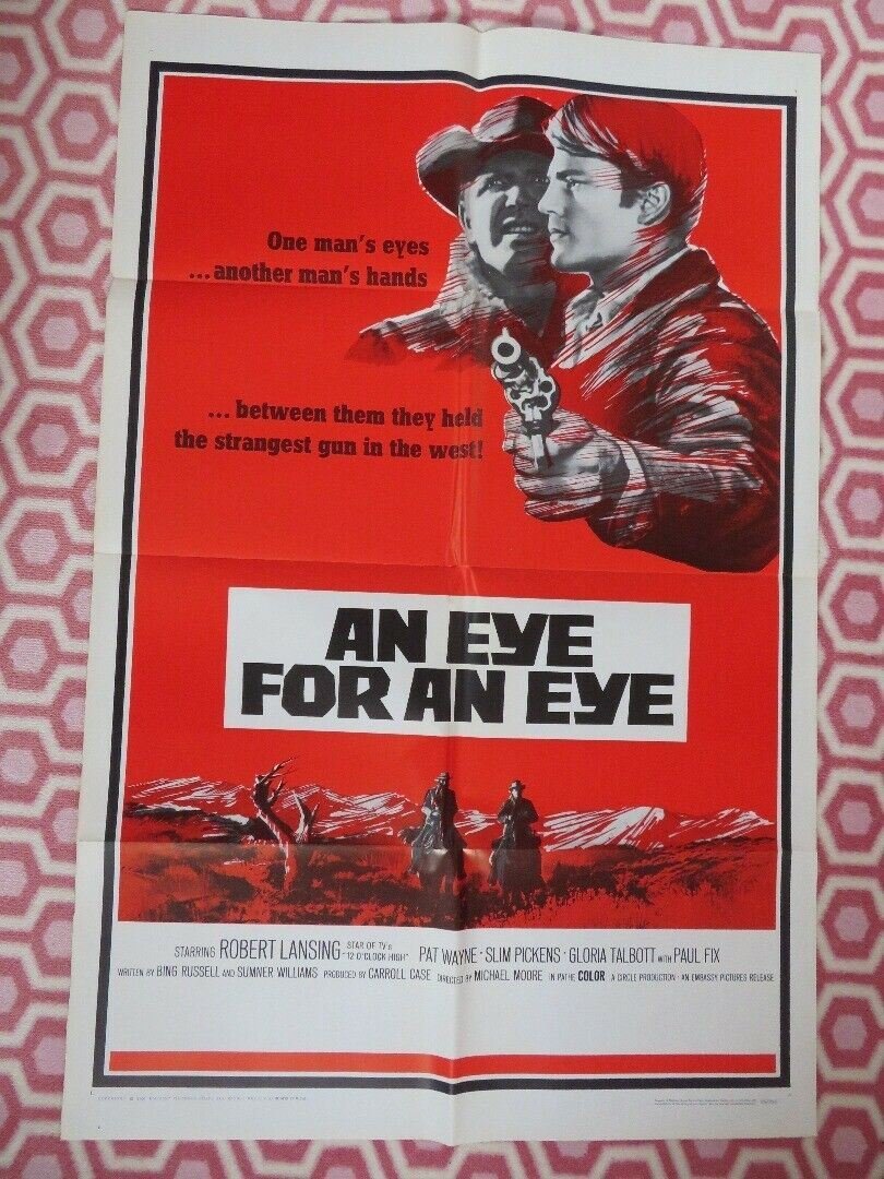 AN EYE FOR AN EYE 1966 US ONE SHEET  POSTER RARE ROBERT LANSING P WAYNE