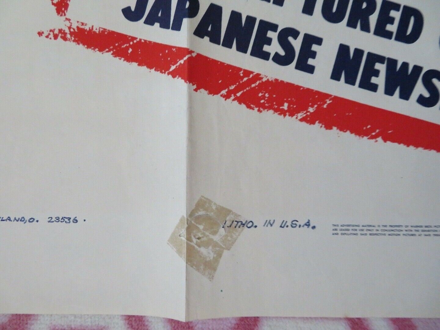 APPOINTMENT IN TOKYO US ONE SHEET POSTER JAMES CRAIG 1945