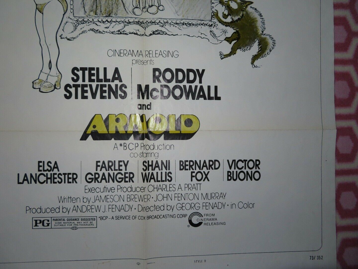 ARNOLD US ONE SHEET POSTER STYLE B STELLA STEVENS RODDY MCDOWALL 1973