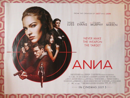 ANNA QUAD (30"x 40") ROLLED POSTER SASHA LUSS EVANS HELEN MIRREN LUC BESSON 2019