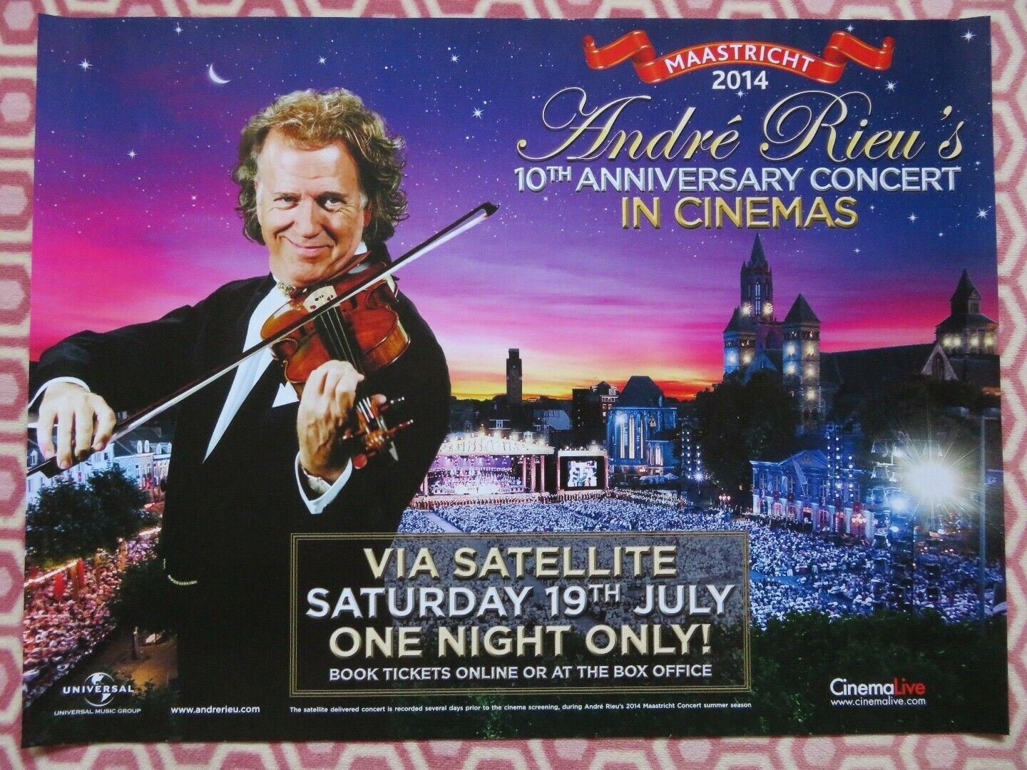 ANDRE RIEU'S 10TH ANNIVERSARY CONCERT LIVE QUAD (30"x 40") ROLLED POSTER 2014