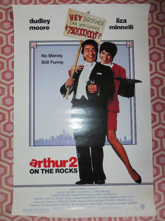 ARTHUR 2: ON THE ROCKS ONE SHEET ROLLED POSTER DUDLEY MOORE LIZA MINNELLI 1988