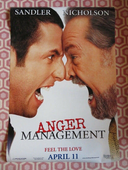 ANGER MANAGEMENT US ONE SHEET ROLLED POSTER ADAM SANDLER JACK NICHOLSON 2002