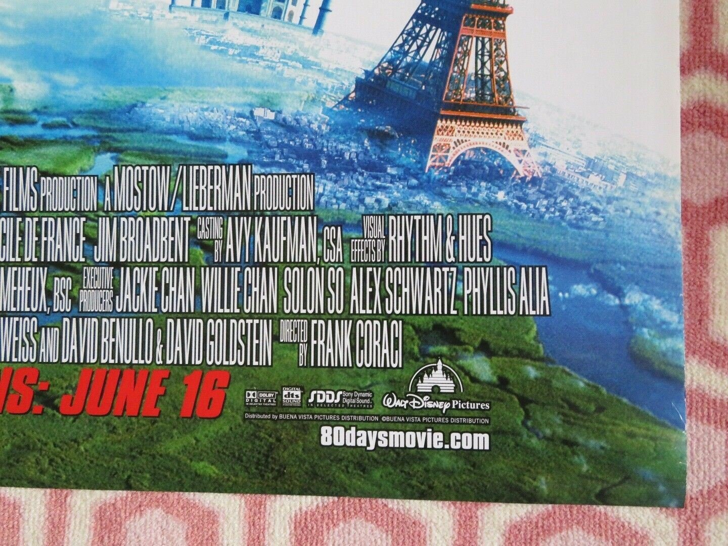 AROUND THE WORLD IN 80 DAYS ONE SHEET ROLLED DISNEY JACKIE CHAN STEVE COOGAN "04