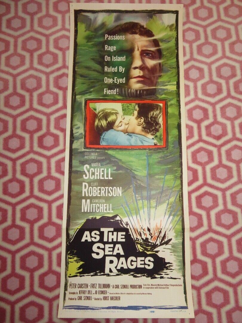 AS THE SEA RAGES  US INSERT (14"x 36") POSTER MARIA SCHELL CLIFF ROBERTSON 1959