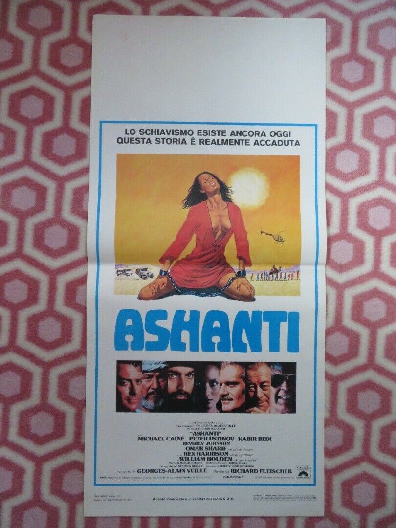 ASHANTI  ITALIAN LOCANDINA (27.5"x13") POSTER MICHAEL CAINE 1979