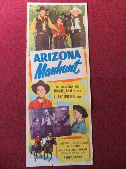 ARIZONA MANHUNT US INSERT (14"x 36") POSTER MICHAEL CHAPLIN EILENE JANSSEN 1951