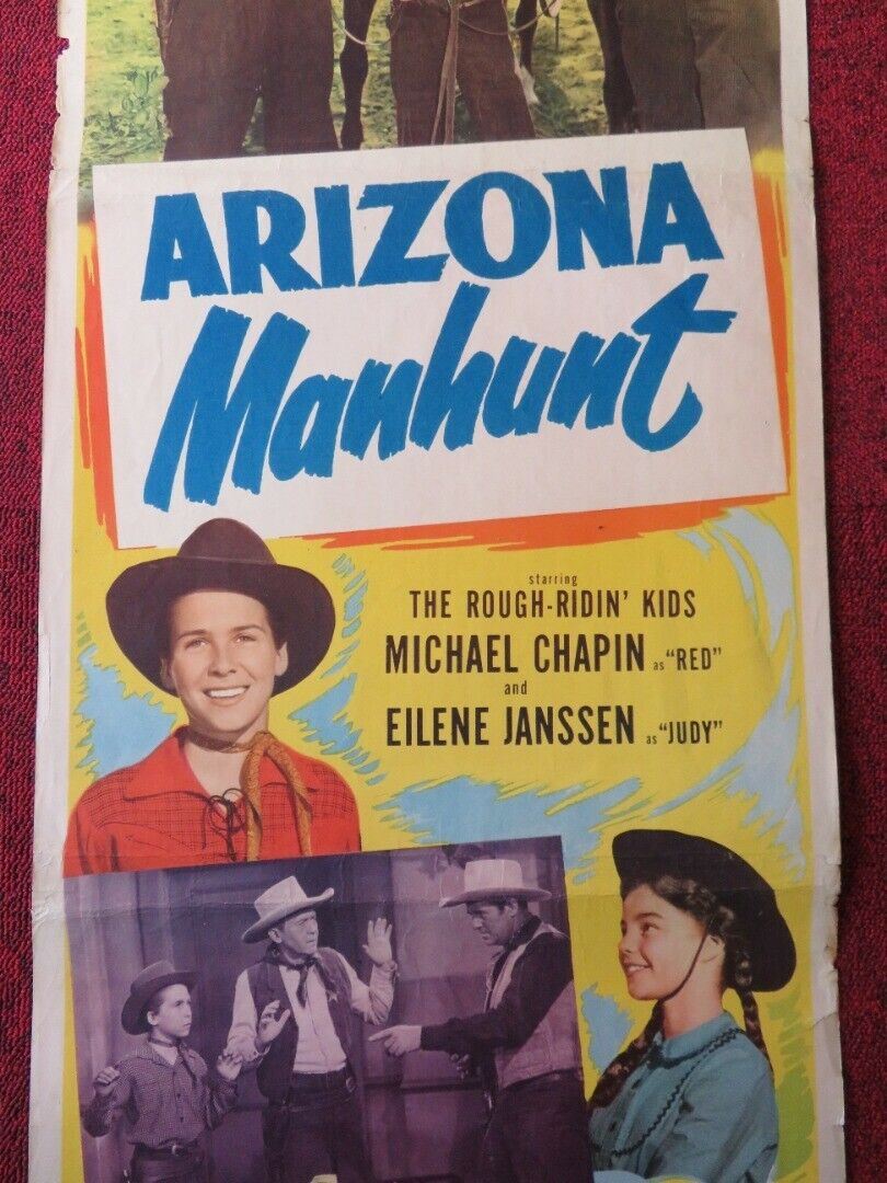 ARIZONA MANHUNT US INSERT (14"x 36") POSTER MICHAEL CHAPLIN EILENE JANSSEN 1951