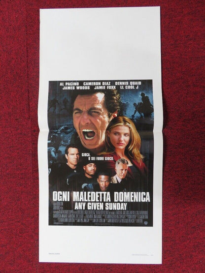 ANY GIVEN SUNDAY ITALIAN LOCANDINA (27.5"x13") POSTER A PACINO C DIAZ 1999