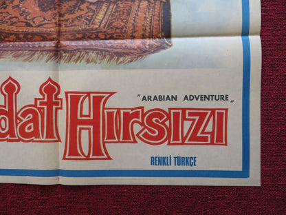 ARABIAN ADVENTURE FOLDED TURKISH ONE SHEET POSTER CHRISTOPHER LEE PETER CUSHING