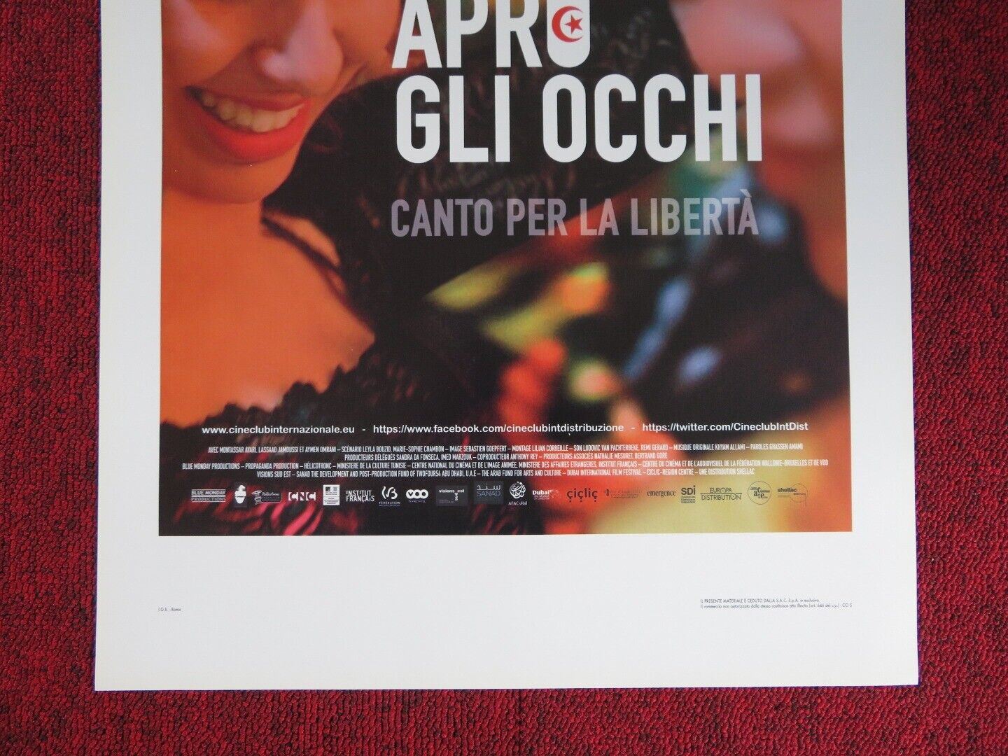 AS I OPEN MY EYES ITALIAN LOCANDINA (27.5"x13") POSTER LEYLA BOUZID 2015