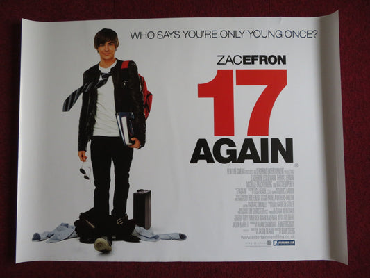 17 AGAIN UK QUAD (30"x 40") ROLLED POSTER ZAC EFRON LESLIE MAN 2009 - Rendezvous Cinema