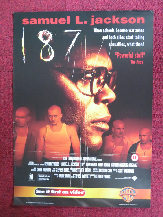 187 / ONE EIGHT SEVEN VHS VIDEO POSTER SAMUEL L. JACKSON JOHN HEARD 1998 - Rendezvous Cinema