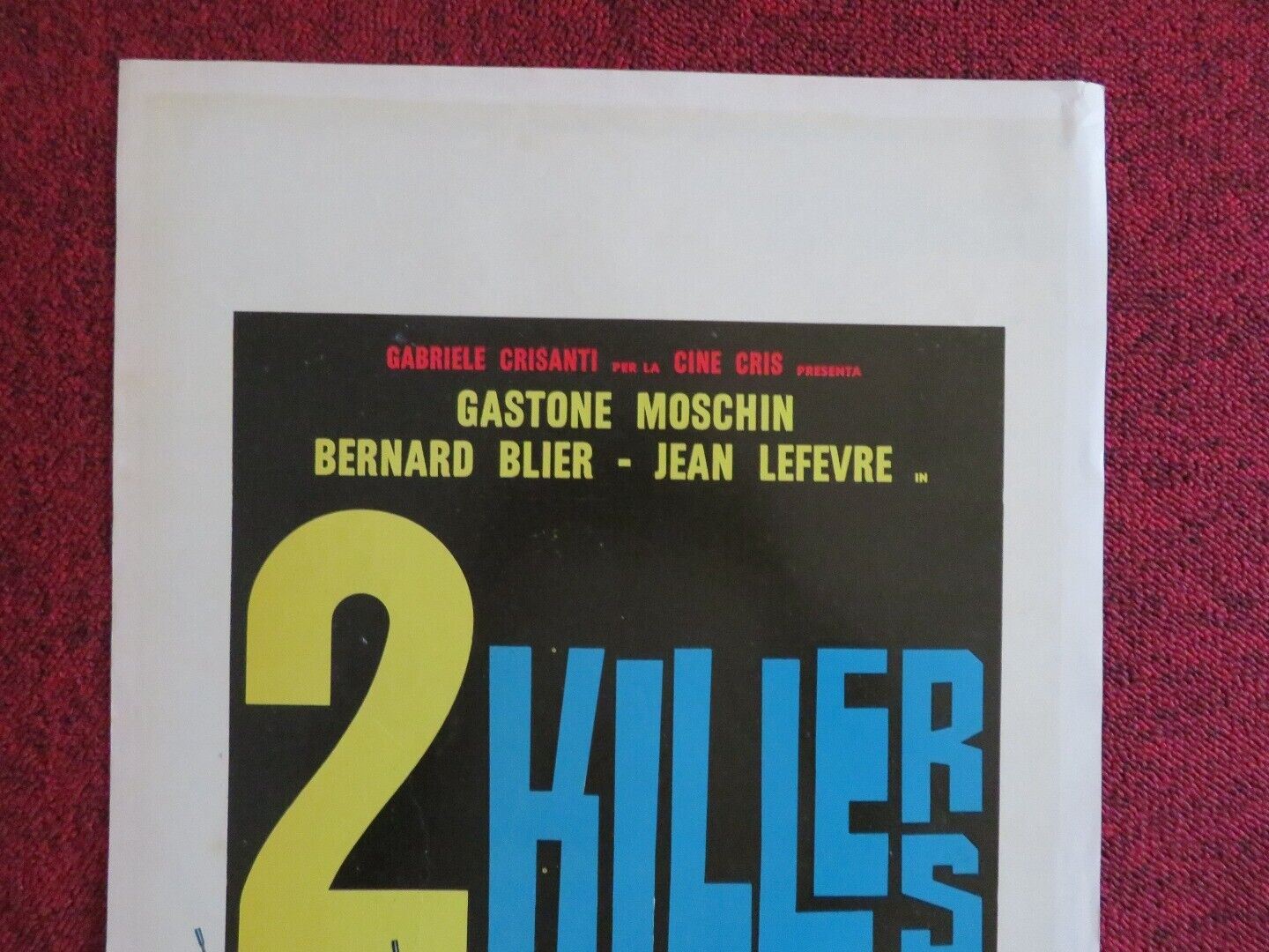 2 KILLERS IN FUGA ITALIAN LOCANDINA (27.5"x13") POSTER BERNARD BLIER 1968 - Rendezvous Cinema