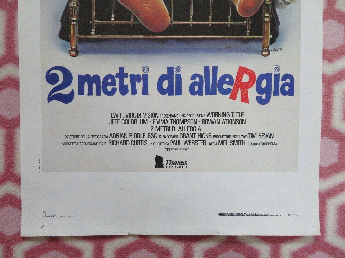 2 METRI DI ALLARGIA/ The Tall Guy ITALIAN LOCANDINA (27.5"x 13") POSTER 1989 - Rendezvous Cinema