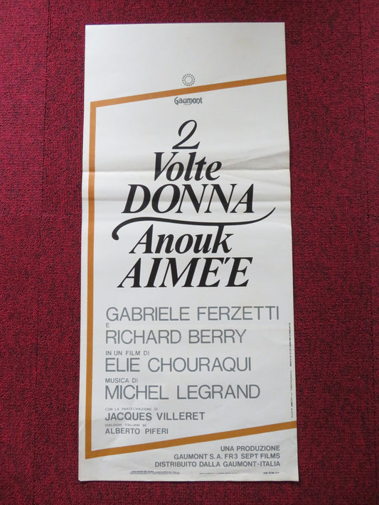 2 VOLTE DONNA ITALIAN LOCANDINA POSTER ANOUK AIMEE RICHARD BERRY 1978 - Rendezvous Cinema