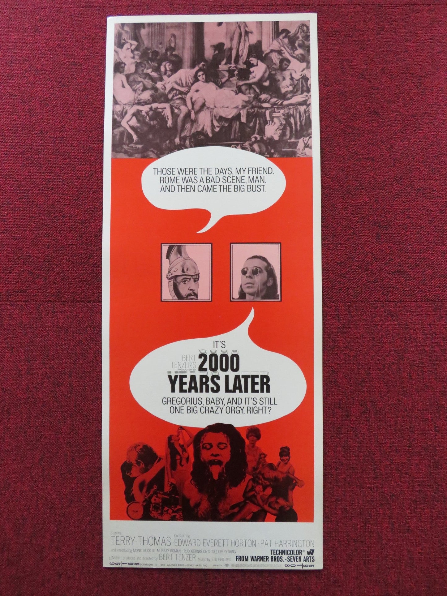 2000 YEARS LATER US INSERT (14"x 36") POSTER TERRY - THOMAS EDWARD EVERETT 1969 - Rendezvous Cinema