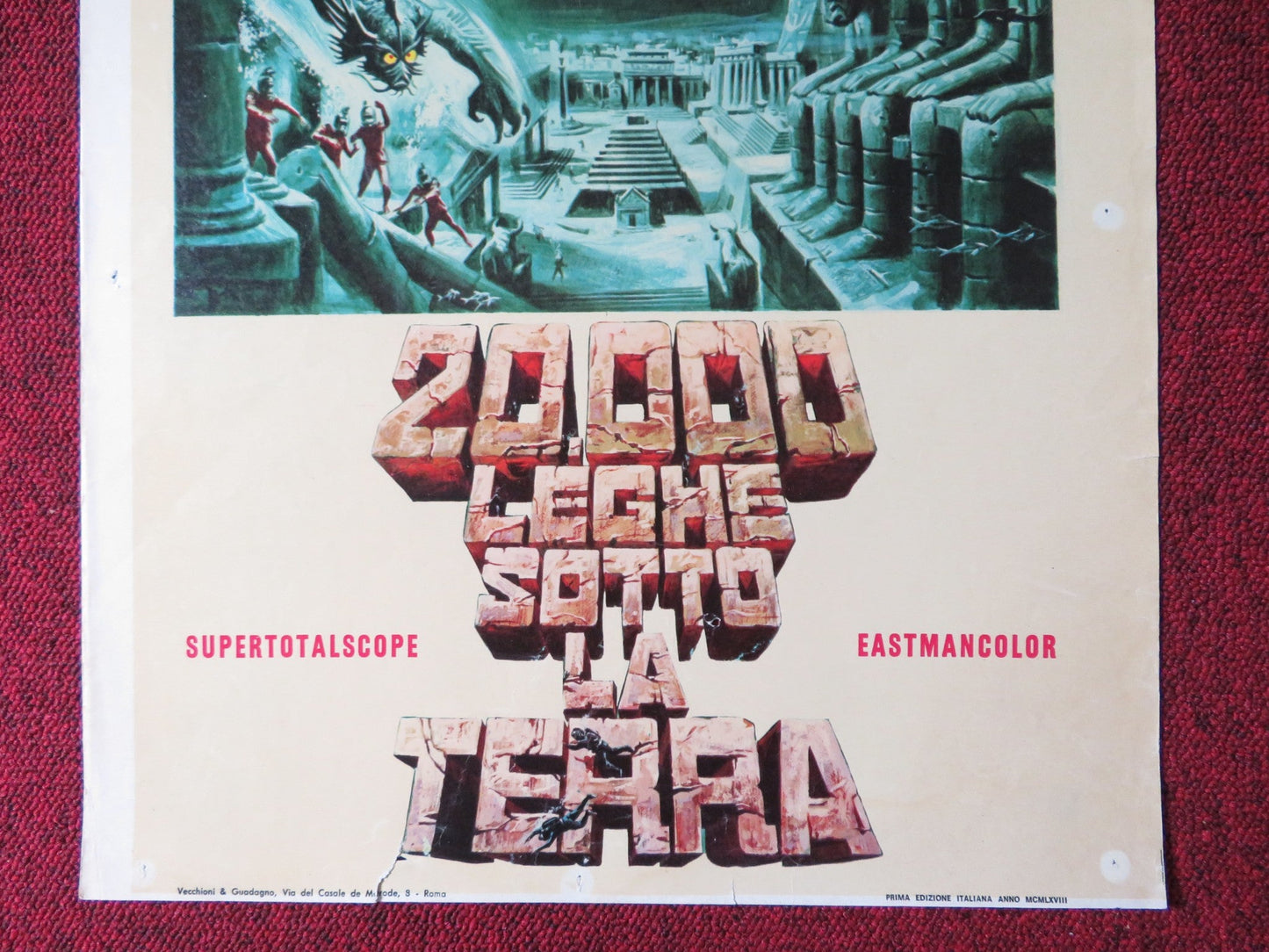 20,000 LEGHE SOTTO LA TERRA ITALIAN LOCANDINA POSTER VINCENT PRICE T HUNTER 1968 - Rendezvous Cinema