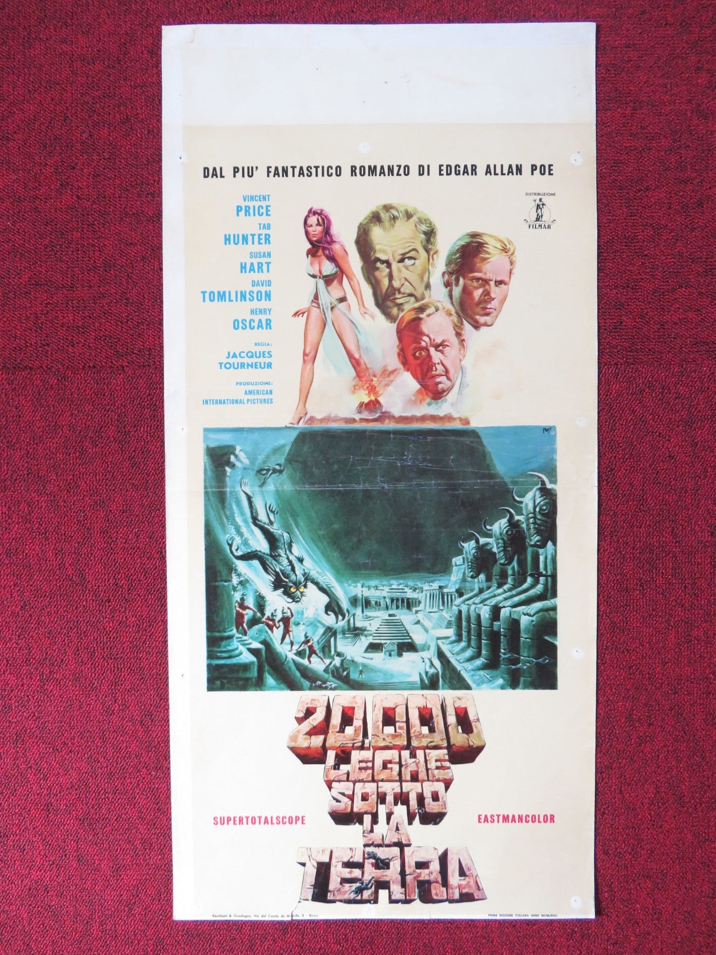 20,000 LEGHE SOTTO LA TERRA ITALIAN LOCANDINA POSTER VINCENT PRICE T HUNTER 1968 - Rendezvous Cinema