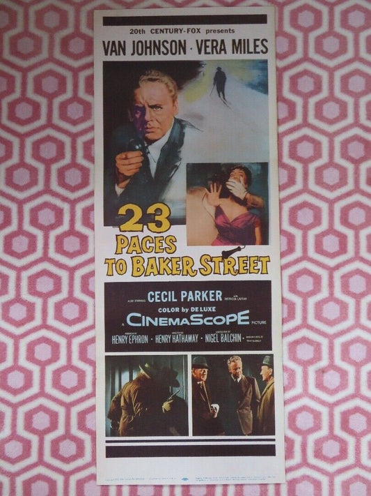 23 PACES TO BAKER STREET US INSERT (14"x 36") POSTER VERA MILES VAN JOHNSON 1956 - Rendezvous Cinema