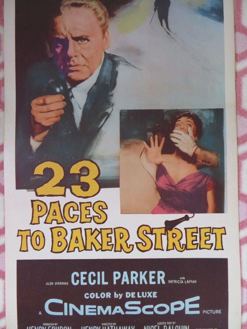 23 PACES TO BAKER STREET US INSERT (14"x 36") POSTER VERA MILES VAN JOHNSON 1956 - Rendezvous Cinema