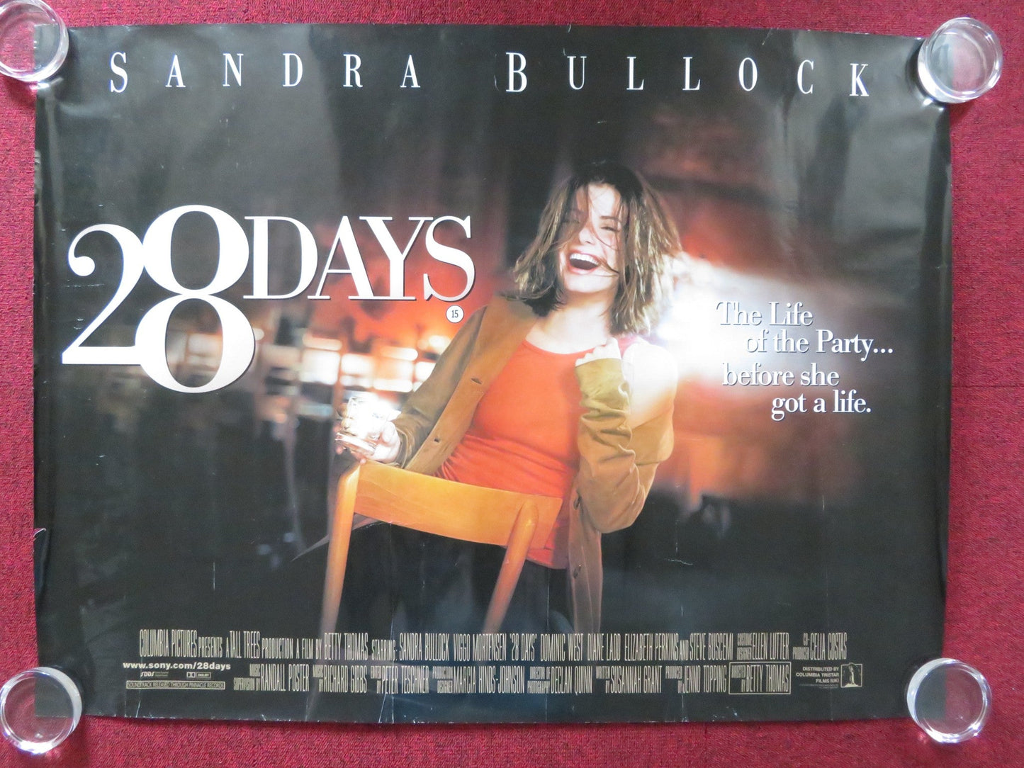 28 DAYS UK QUAD ROLLED POSTER SANDRA BULLOCK VIGGO MORTENSEN 2000 - Rendezvous Cinema