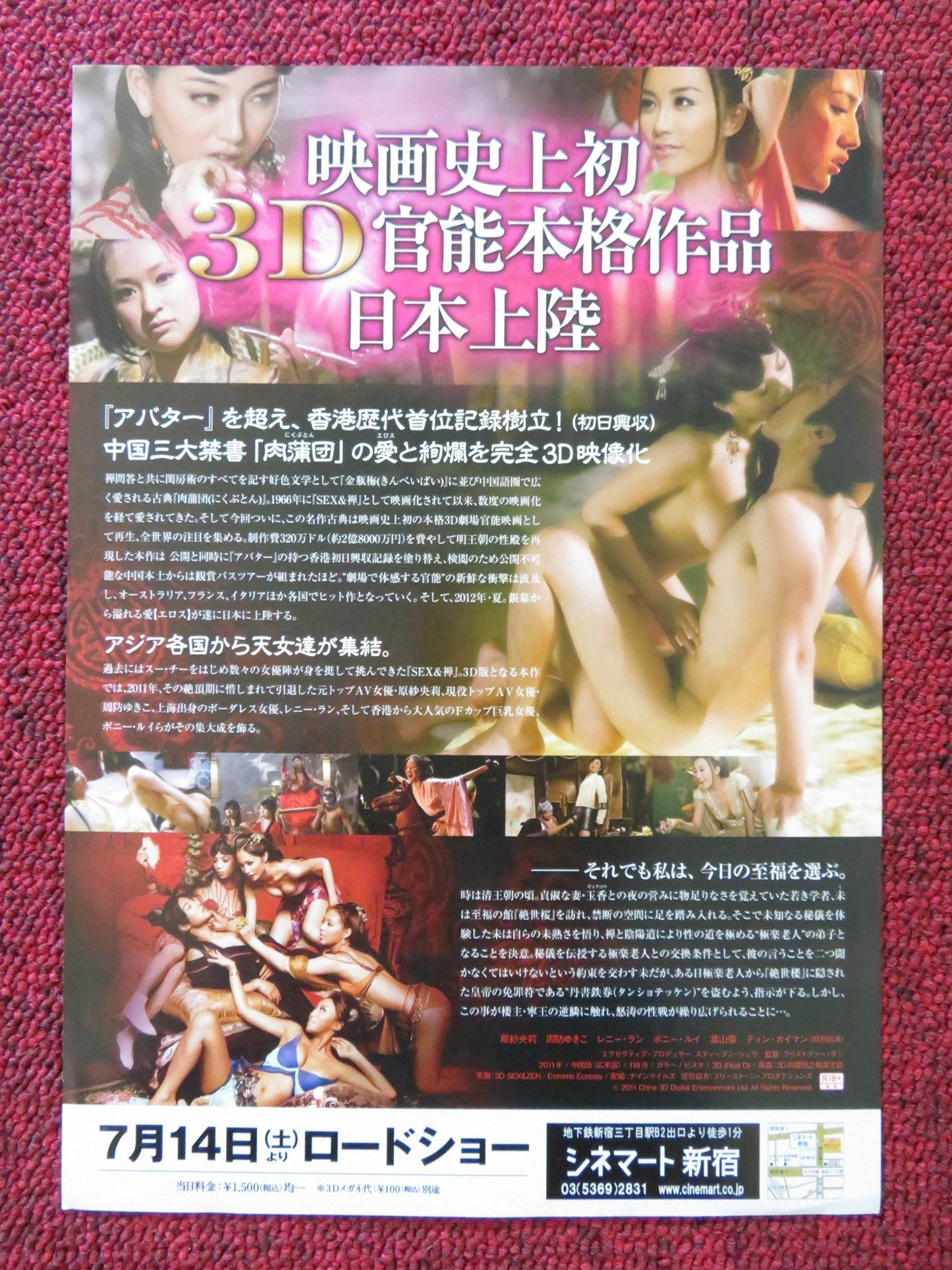 3 - D SEX AND ZEN: EXTREME ECSTASY JAPANESE CHIRASHI (B5) POSTER HIRO HAYAMA 2011 - Rendezvous Cinema