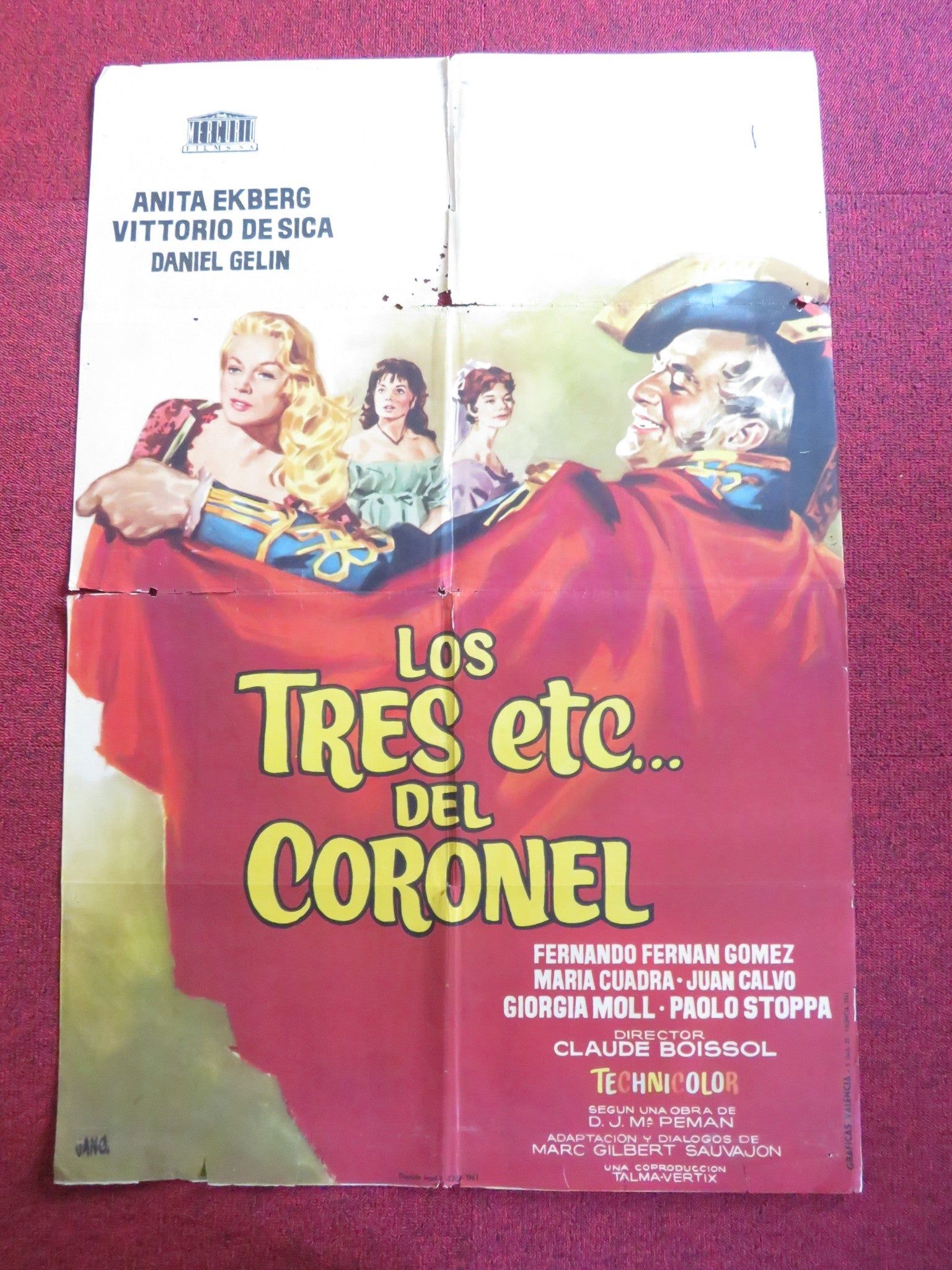 3 ETCs AND THE COLONEL SPANISH POSTER ANITA EKBERG VITTORIO DE SICA 1960 - Rendezvous Cinema