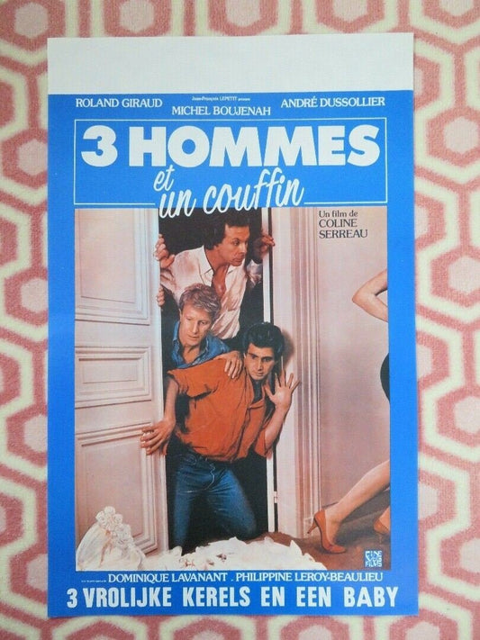 3 HOMMES ET UN COUFFIN / Three Men and a Cradle BELGIUM (21"x13.5") POSTER 1985 - Rendezvous Cinema