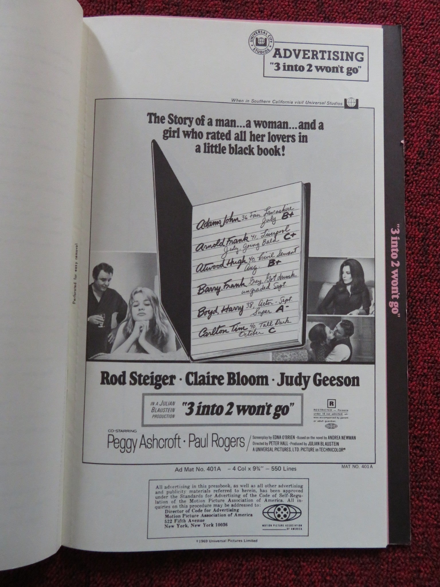 3 INTO 2 WON'T GO US PRESSBOOK AND SUPPLEMENTS - UNCUT R. STEIGER J. BRIDGES '69 - Rendezvous Cinema