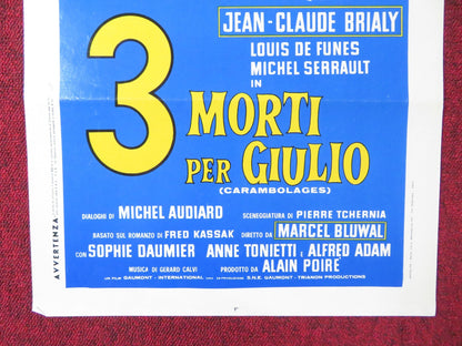 3 MORTI PER GIULIO ITALIAN LOCANDINA POSTER JEAN - CLAUDE BRIALY L. DE FUNES 1964 - Rendezvous Cinema