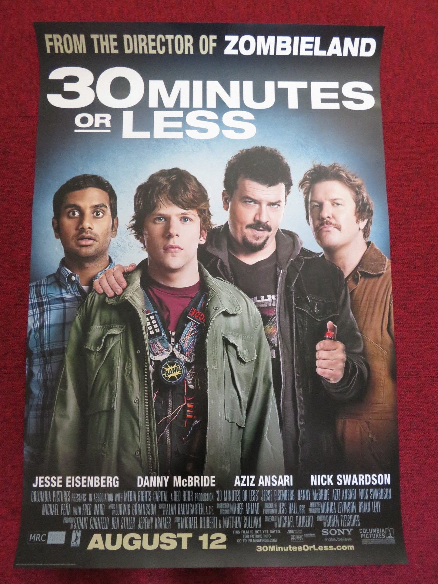 30 MINUTES OR LESS - A US ONE SHEET ROLLED POSTER JESSE EISENBERG 2011 - Rendezvous Cinema