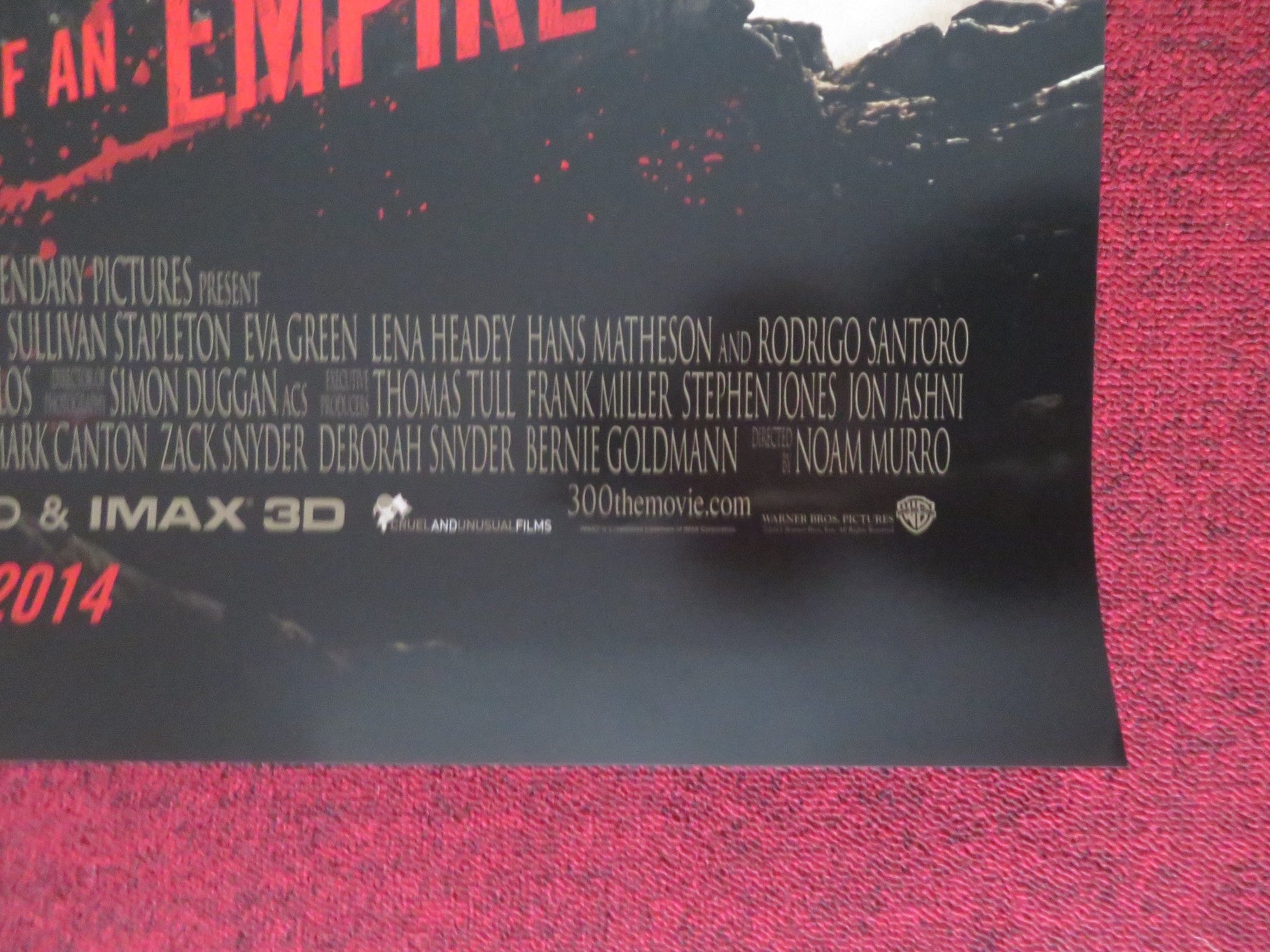 300: RISE OF AN EMPIRE - A US ONE SHEET ROLLED POSTER SULLIVAN STAPLETON 2014 - Rendezvous Cinema